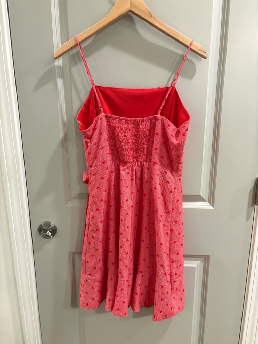Altar'd State Red Hearts Gingham Mini Dress Coquette Soft Girl Women’s L - Picture 4 of 13